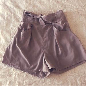 Forever 21 High Waisted Taupe/Olive Tie Shorts